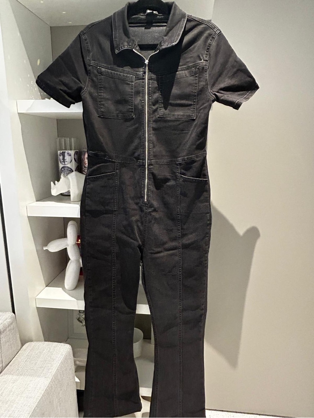 Women's Black Denim Jumpsuit